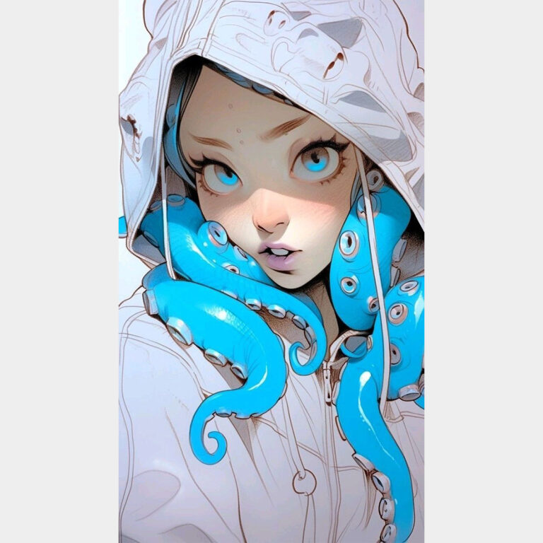 Чохол Дівчина спрут для Apple iPhone 14